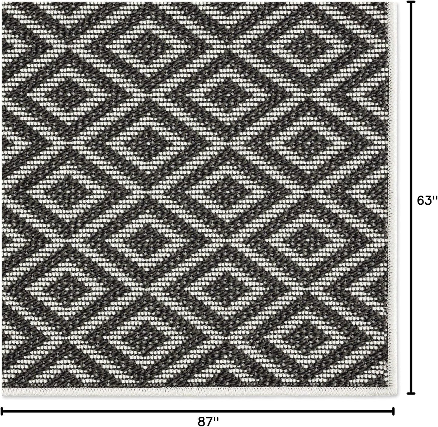Home Dynamix Tripoli Lydia Indoor/Outdoor Area Rug 5'3"x7'3", Modern Dark Gray