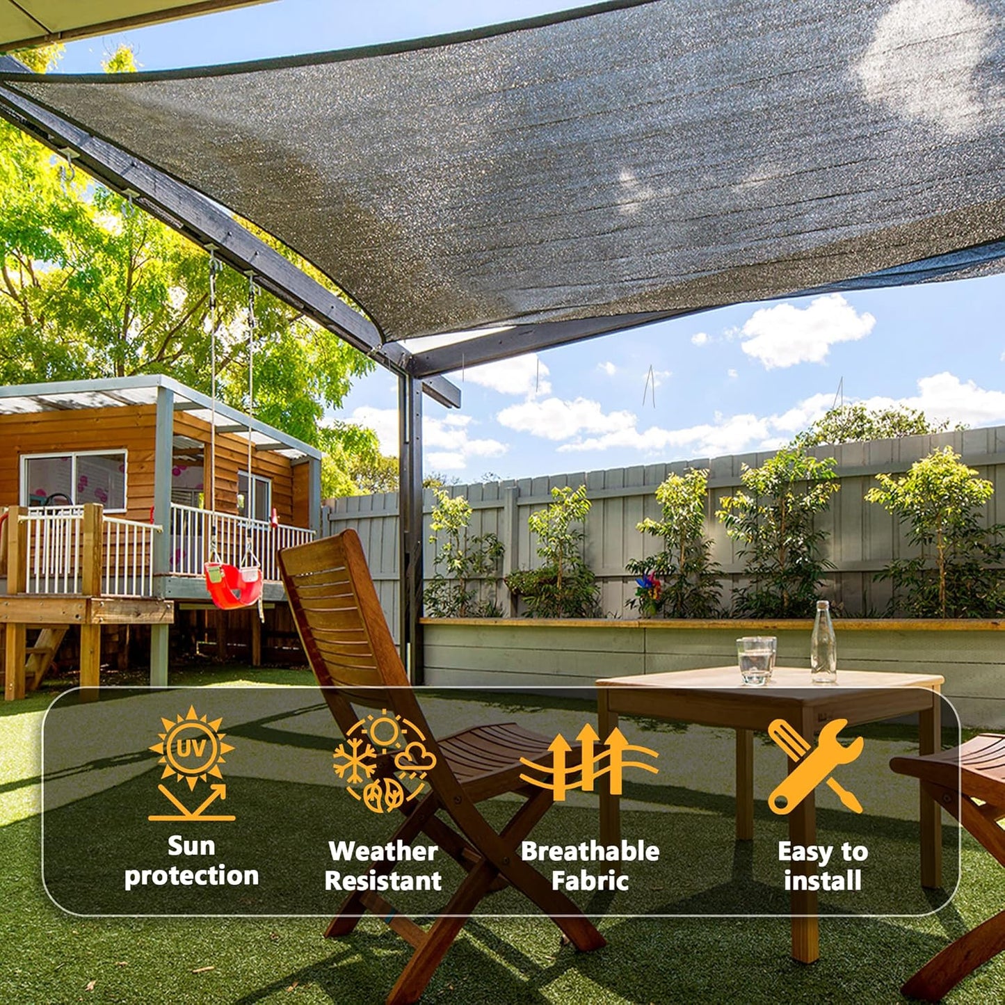 VICLLAX 30% Shade Cloth, 9x20FT Durable Black Mesh Trap with Every 3 FT Grommet, Sun Shade Fabric Netting for for Plants Cover, Greenhouse, Chicken Coop, Barn Kennel, Garden Patio