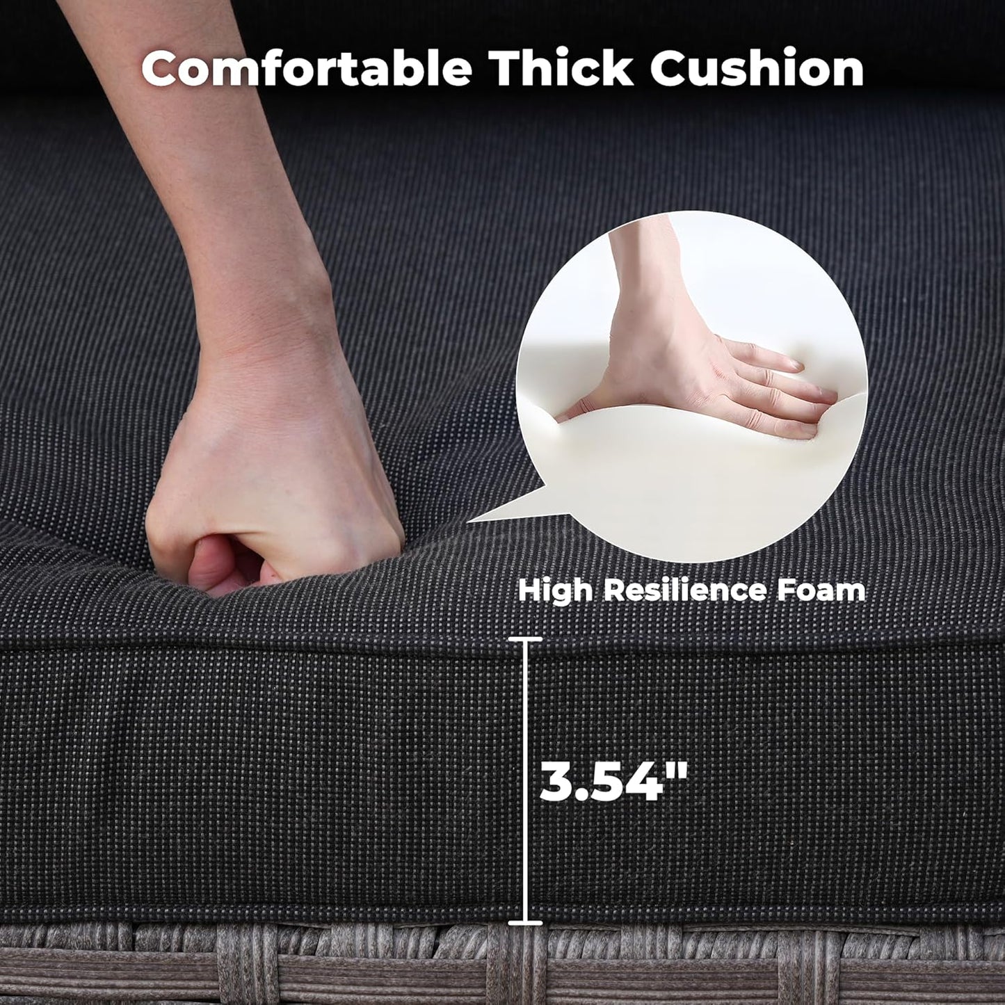 ovios 10 Pieces Patio Furniture Set, Outdoor Wicker Sectional Sofa with 54" Fire Pit Table Swivel Chairs, Modern Modular Deep Seat Rattan Couch Conversation Sets, Black