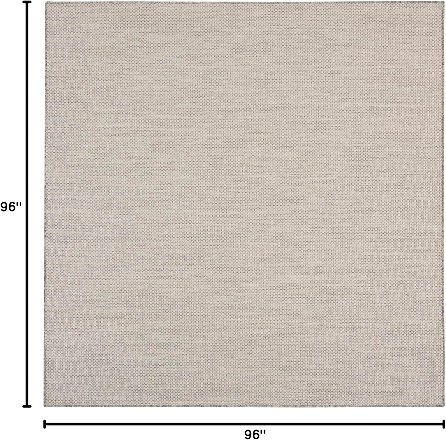 Nourison Home Courtyard 8' x Square Ivory Silver Fabric Modern Area Rug (8' Square)