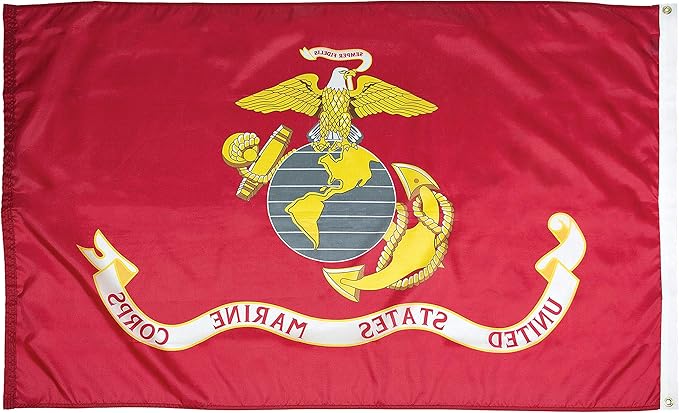 FlagSource U.S. Marine Corps Nylon Military Flag, Made in The USA, 2x3'