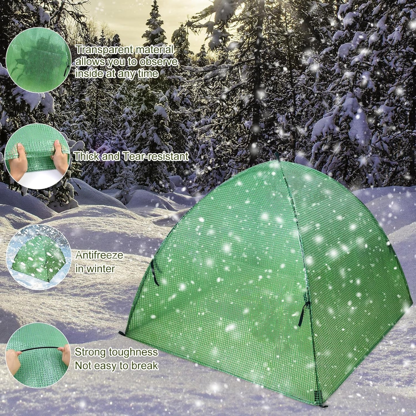 Plant Tent Outdoor Winter Shrub Cover Green Frost Tents Plant Covers Freeze Protection Tent Waterproof Plant Frost Protector Plant Guard Cover to Protect Plants Vegetable from Animals, 37X37X27Inch