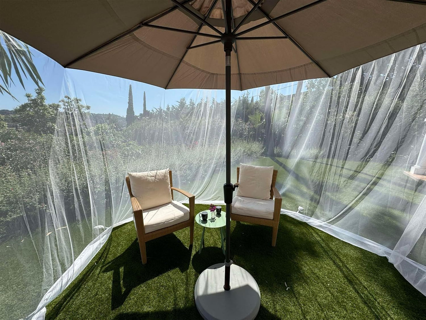 Mosquito Net for Umbrella 11 FT | Large Sizes & Fabric Designed for Outdoors | Insect House Screen Netting for Patio, Porch & Garden Terrace | Outside Canopy Bug & Fly Protection Enclosure