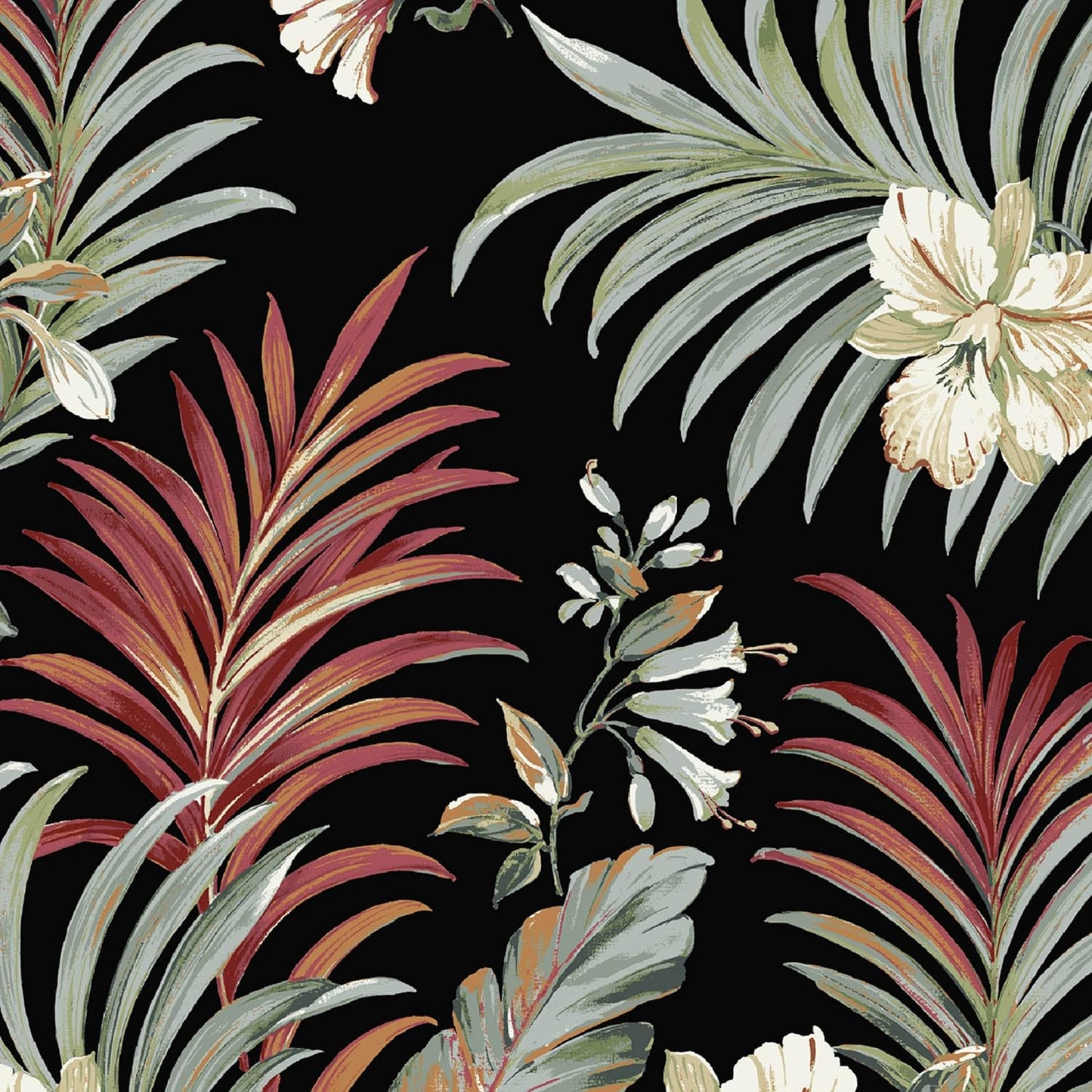 Arden Selections Rocking Chair Cushion, 19 x 18, Rain-Proof, Fade Resistant, Cushions for Rocking and Outdoor Chairs 18 x 19, Simone Black Tropical (Pack of 4)