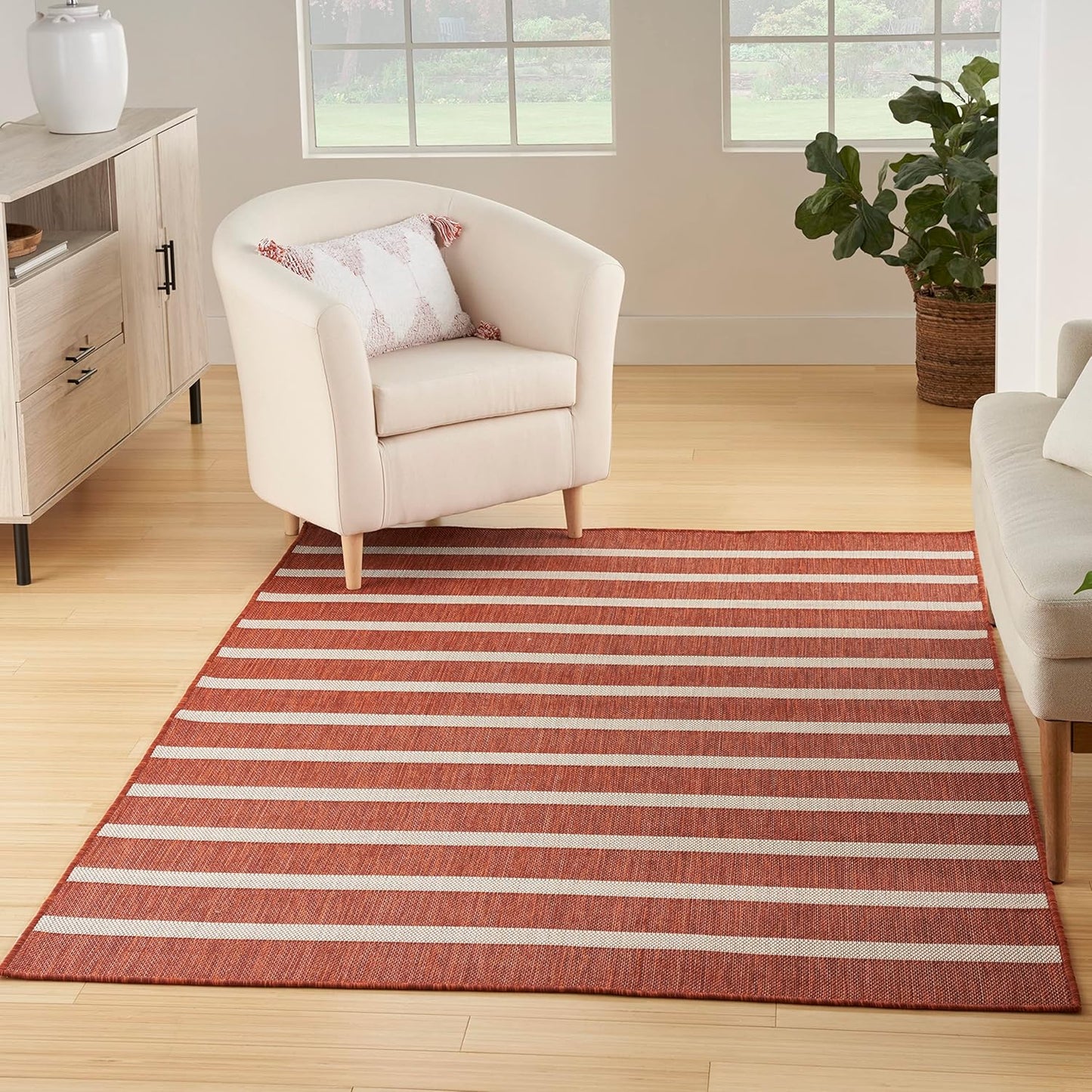 Nourison Home Positano 7' x 10' Fabric Terracotta Area Rug