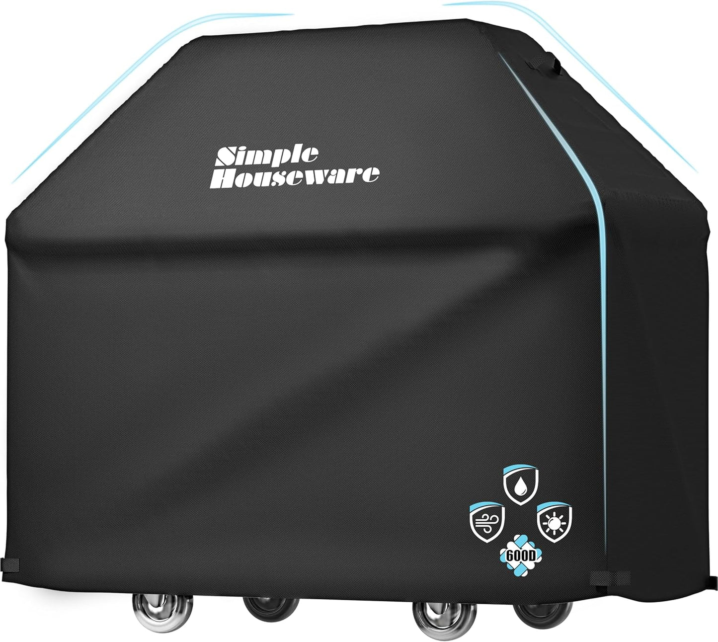Simple Houseware 60 in. Waterproof Heavy Duty Gas BBQ Grill Cover, Weather-Resistant Polyester