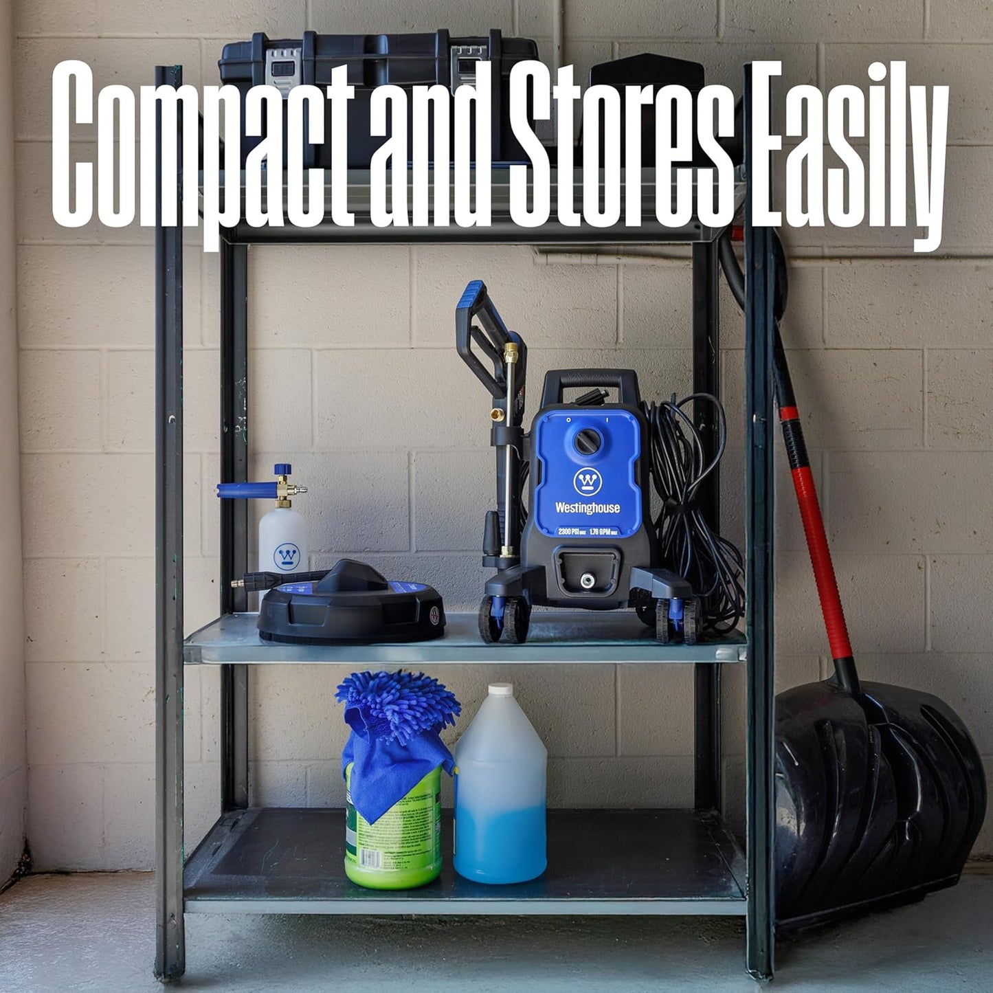 Westinghouse ePX3100 Electric Pressure Washer, 2300 Max PSI 1.76 Max GPM with Anti-Tipping Technology, Onboard Soap Tank, Pro-Style Steel Wand, 5-Nozzle Set, for Cars/Fences/Driveways/Home/Patios