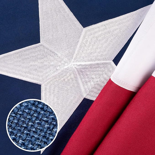 Texas Flag 3x5 ft Deluxe Super Tough Series, Heavy Duty Spun Polyester, All Weather TX Flag High Wind with Embroidered Stars, Brass Grommets, Sewn Stripes, Durable Texas Flags Outdoor Outside