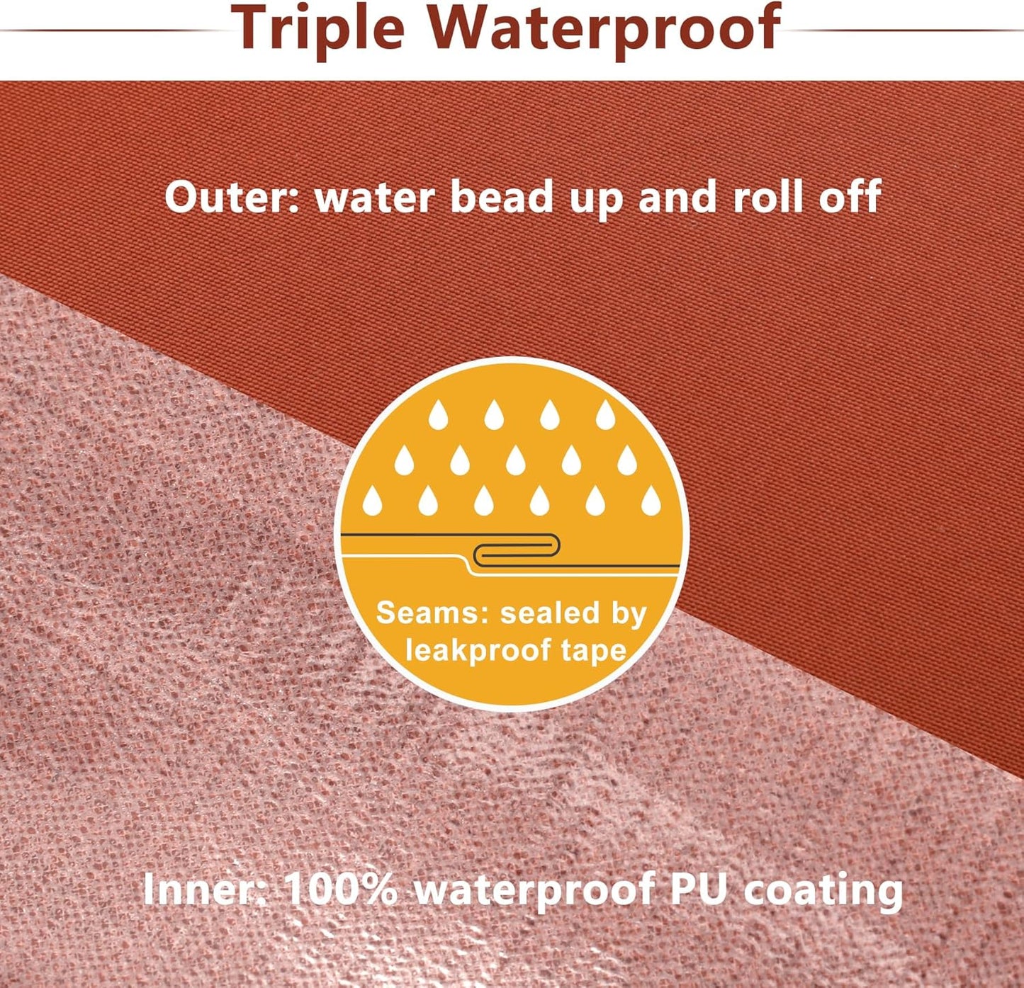 Favoyard Patio Chair Cushions 24 x 24 x 4 Inch Waterproof Outdoor Seat Cushions for Patio Furniture 3-Year Color Fastness Garden Sofa Couch Chair Pads with Handle & Adjustable Straps Set of 2, Spice