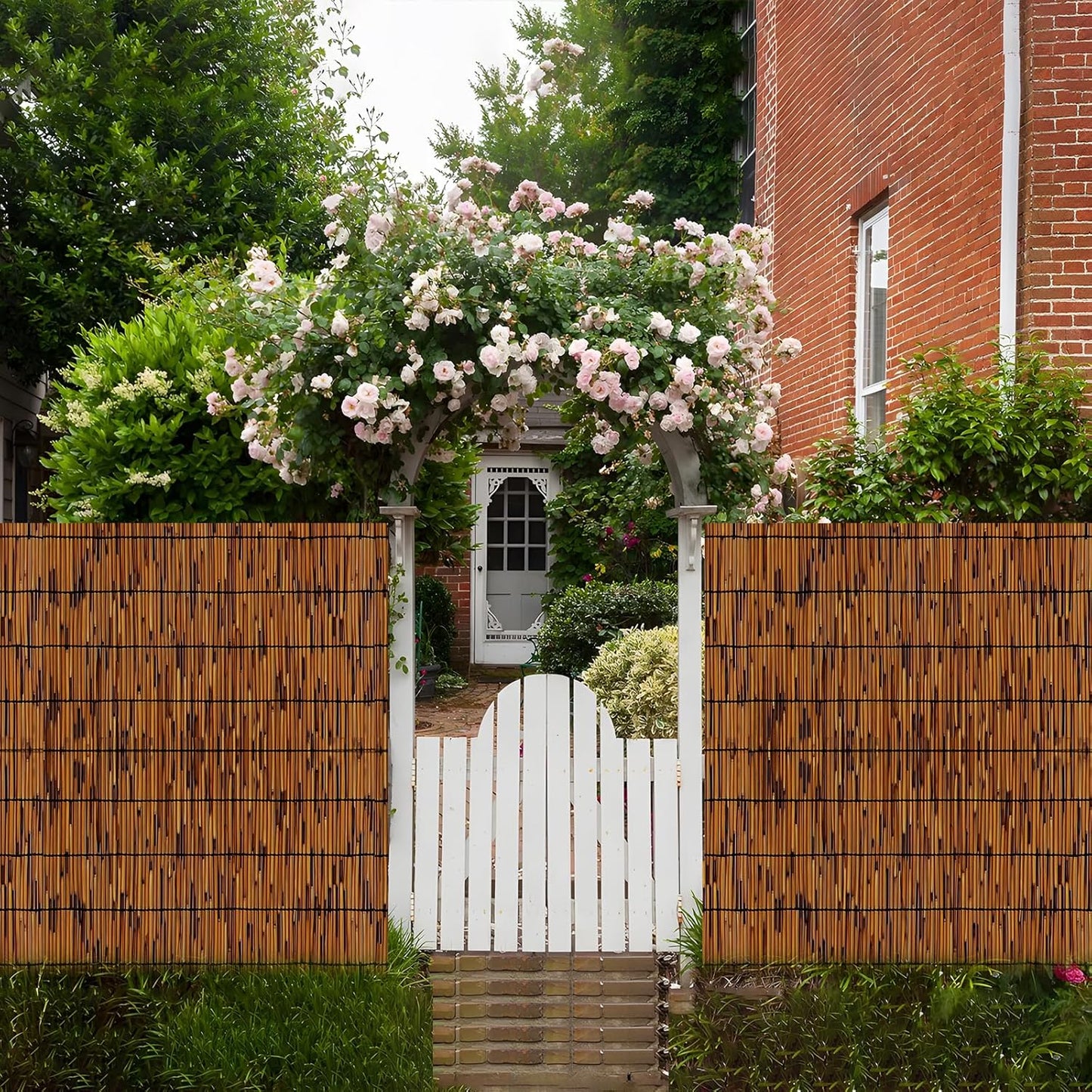 Natural Bamboo Reed Fence, 2 Pack 4FT x 16.4FT,Bamboo Privacy Screen for Garden, Decorative Fence for Outdoor Privacy Screening, Sun Blocking, Decorative Divider, Brown