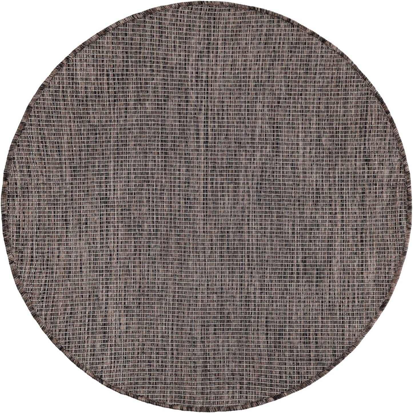 Unique Loom Outdoor Solid Collection Area Rug (3' 3" Round Light Brown/Ivory)