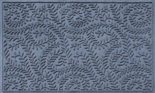 WaterHog Indoor/Outdoor Door Mat, 3' x 5', Made in USA, Durable & Skid-Resistant Front Door Rug, Decorative, Water-Trapping & Heavy-Duty Entryway Floor Mat For Your Home, Boxwood Collection, Bluestone