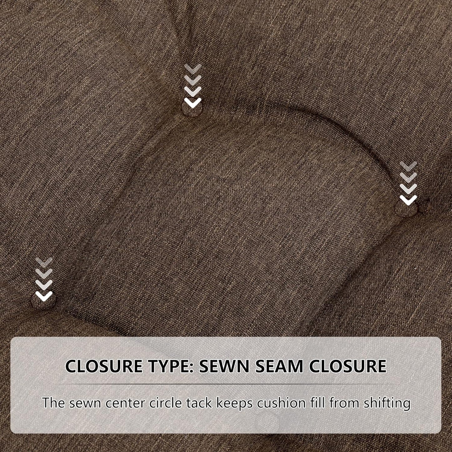 RACE LEAF Patio Chair Cushions 17x17 4 Pack, Thickened Heavy Duty Outdoor Cushions Stain & Water Resistant Non-Slip Ties Tufted (Brown)