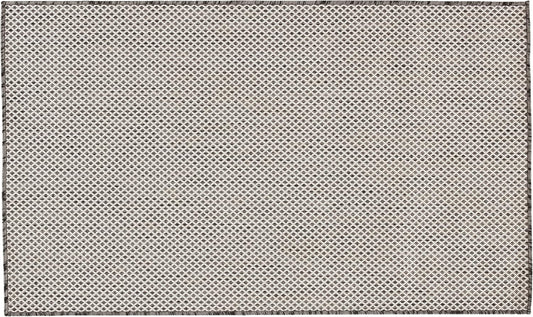 Nourison Courtyard Indoor/Outdoor Ivory Charcoal 3' x 5' Area Rug, Geometric, Easy Cleaning, Non Shedding, Bed Room, Living Room, Dining Room, Deck, Patio, Backyard (3x5)