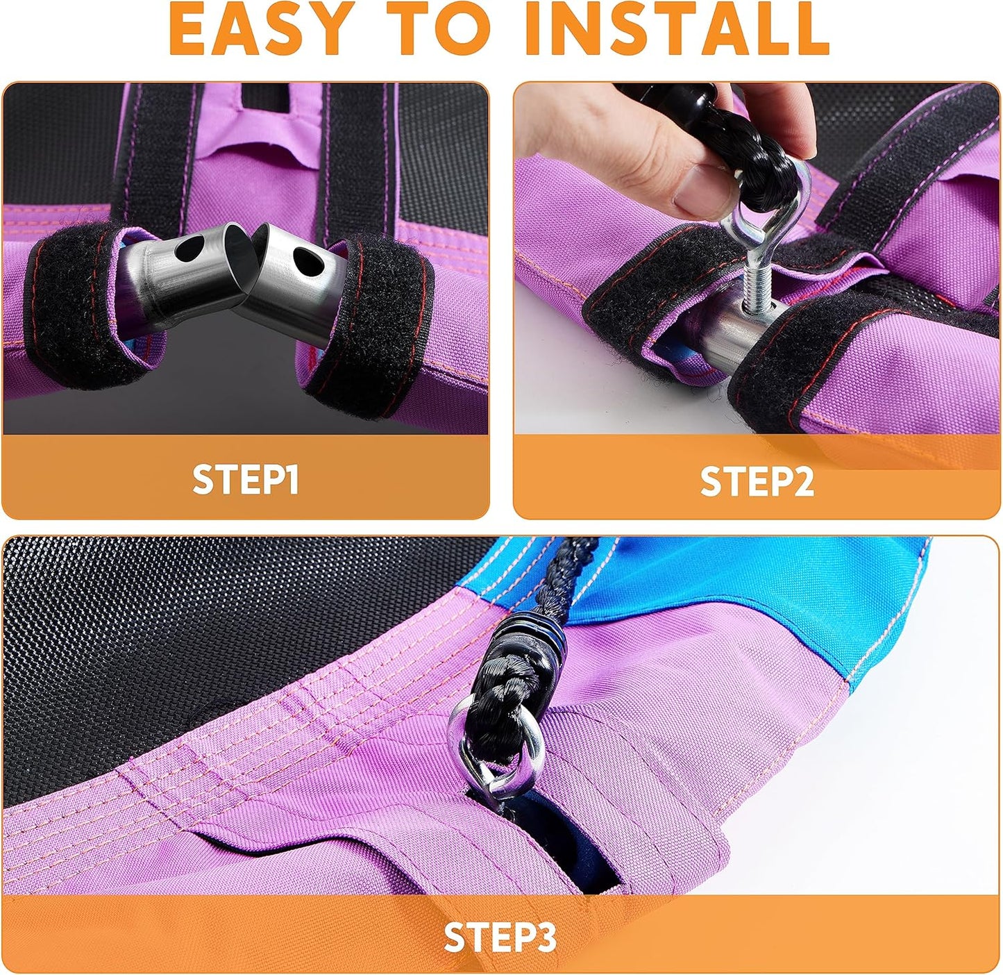 TURFEE 40" Saucer Tree Swing for Kids - 900Lb Weight Capacity, 900D Waterproof Oxford Fabric Platform Swing Seat with Adjustable Ropes for Kids Playground Outdoor Activity Backyard Fun (Rainbow)