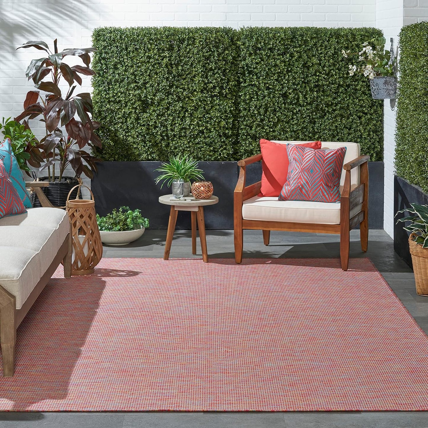 Nourison Home Positano Indoor/Outdoor Rainbow 7' x 10' Area Rug, Easy Cleaning, Non Shedding, Bed Room, Living Room, Dining Room, Backyard, Deck, Patio (7x10)