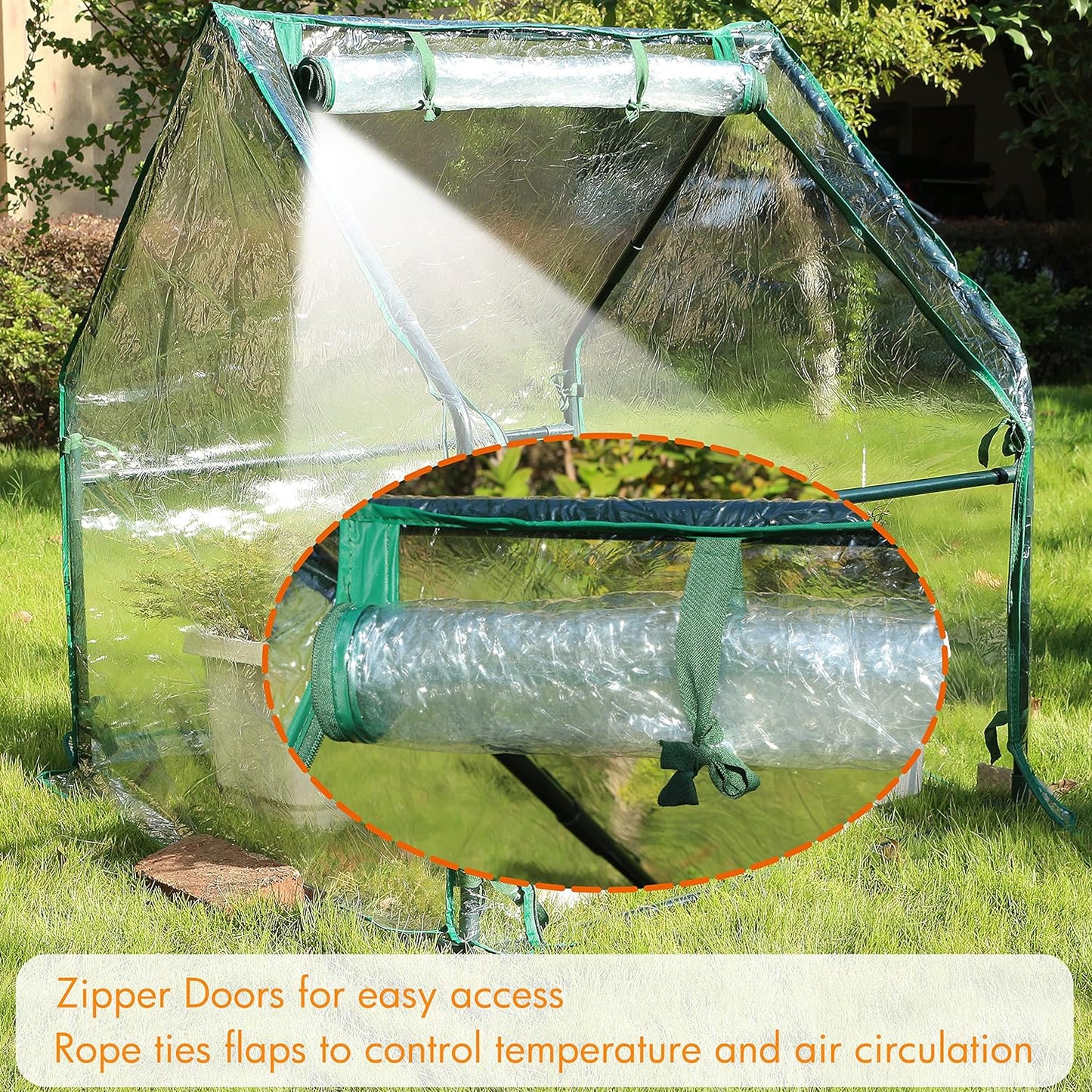 Gardzen Mini Greenhouse Heavy Duty Portable Green House, Clear Tent Small Greenhouse for Indoor Outdoor Plants 36.2”(L) x36.2”(W) x42.5”(H)