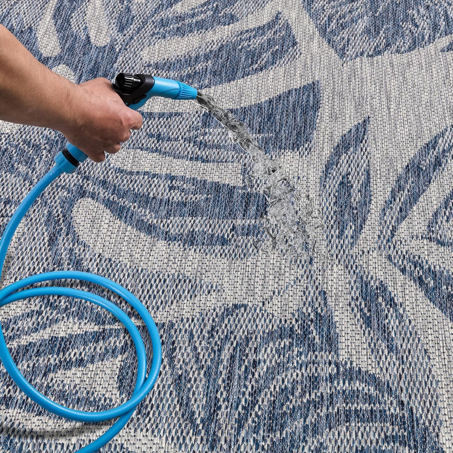 Keen Home Design Terrace Outdoor Area Rug - 8x10 Washable Indoor/Outdoor Rug for Patio, Kitchen, Balcony, Beach, Garden, Deck and Porch, Size: 7'7"x10'