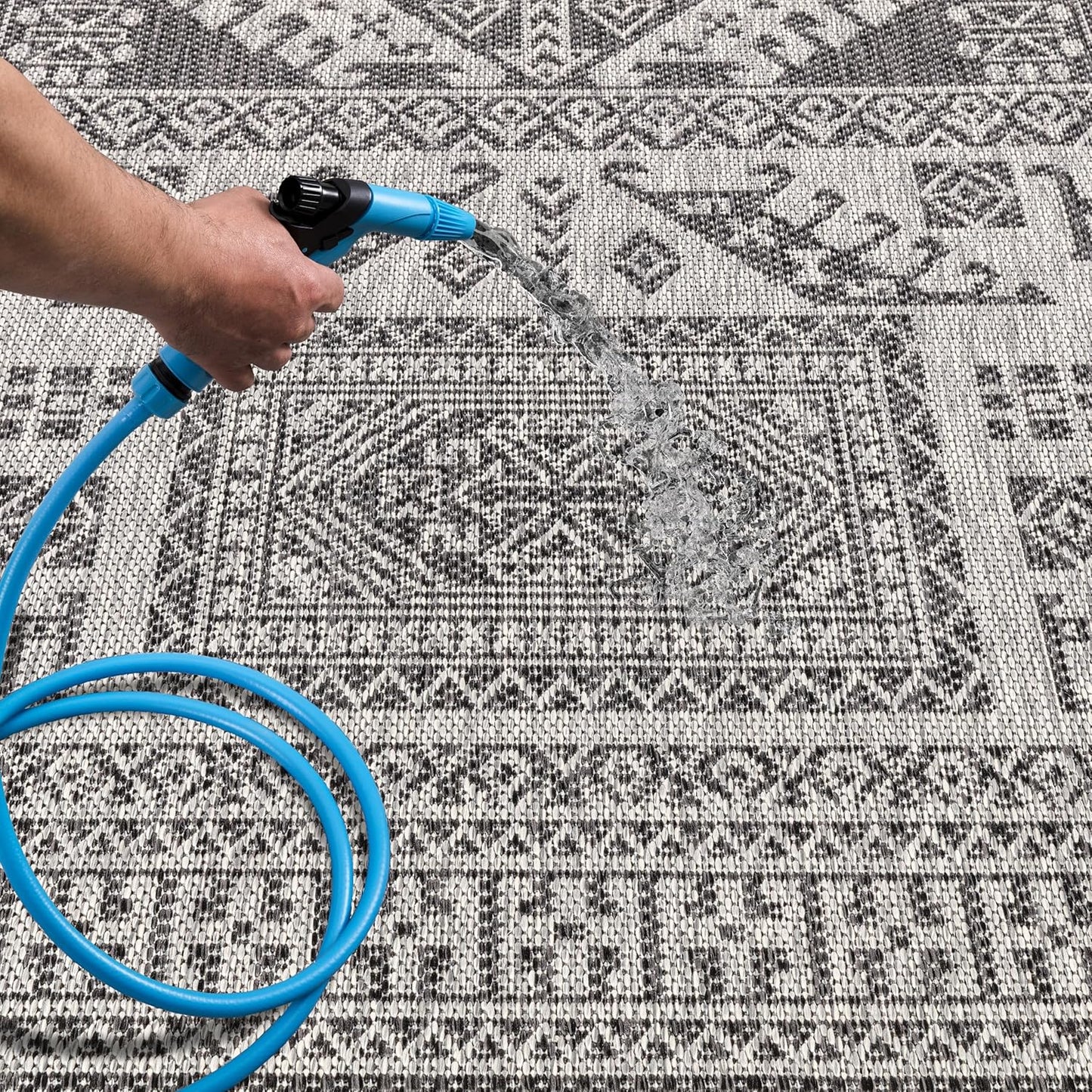 Keen Home Design Terrace Outdoor Area Rug - 9x12 Washable Indoor/Outdoor Rug for Patio, Kitchen, Balcony, Beach, Garden, Deck and Porch, Size: 8'10"x12'