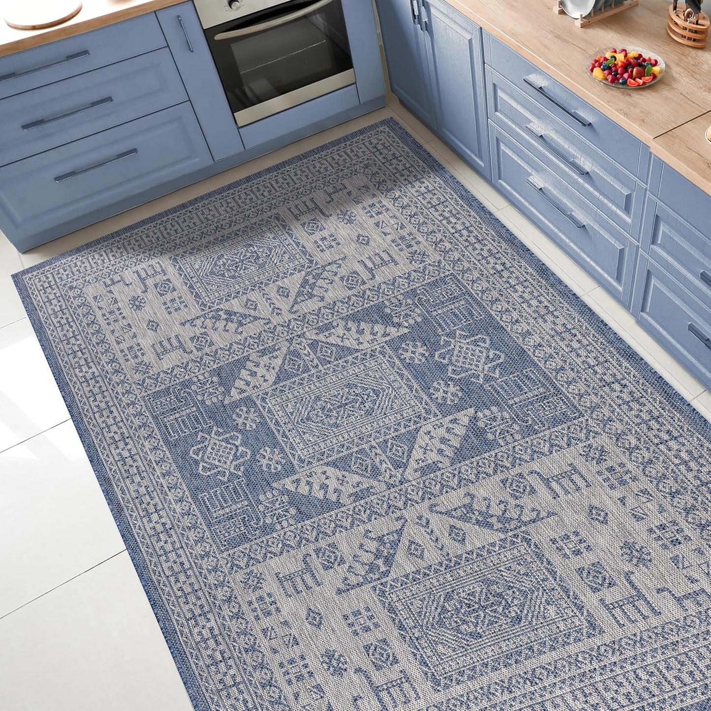 Keen Home Design Terrace Outdoor Throw Rug - 3x5 Washable Indoor/Outdoor Rug for Patio, Kitchen, Balcony, Beach, Garden, Deck and Porch, Size: 3'x5'