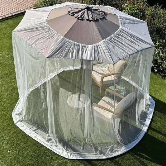 Mosquito Net for Umbrella 9.2 FT | Large Sizes & Fabric Designed for Outdoors | Insect House Screen Netting for Patio, Porch & Garden Terrace | Outside Canopy Bug & Fly Protection Enclosure