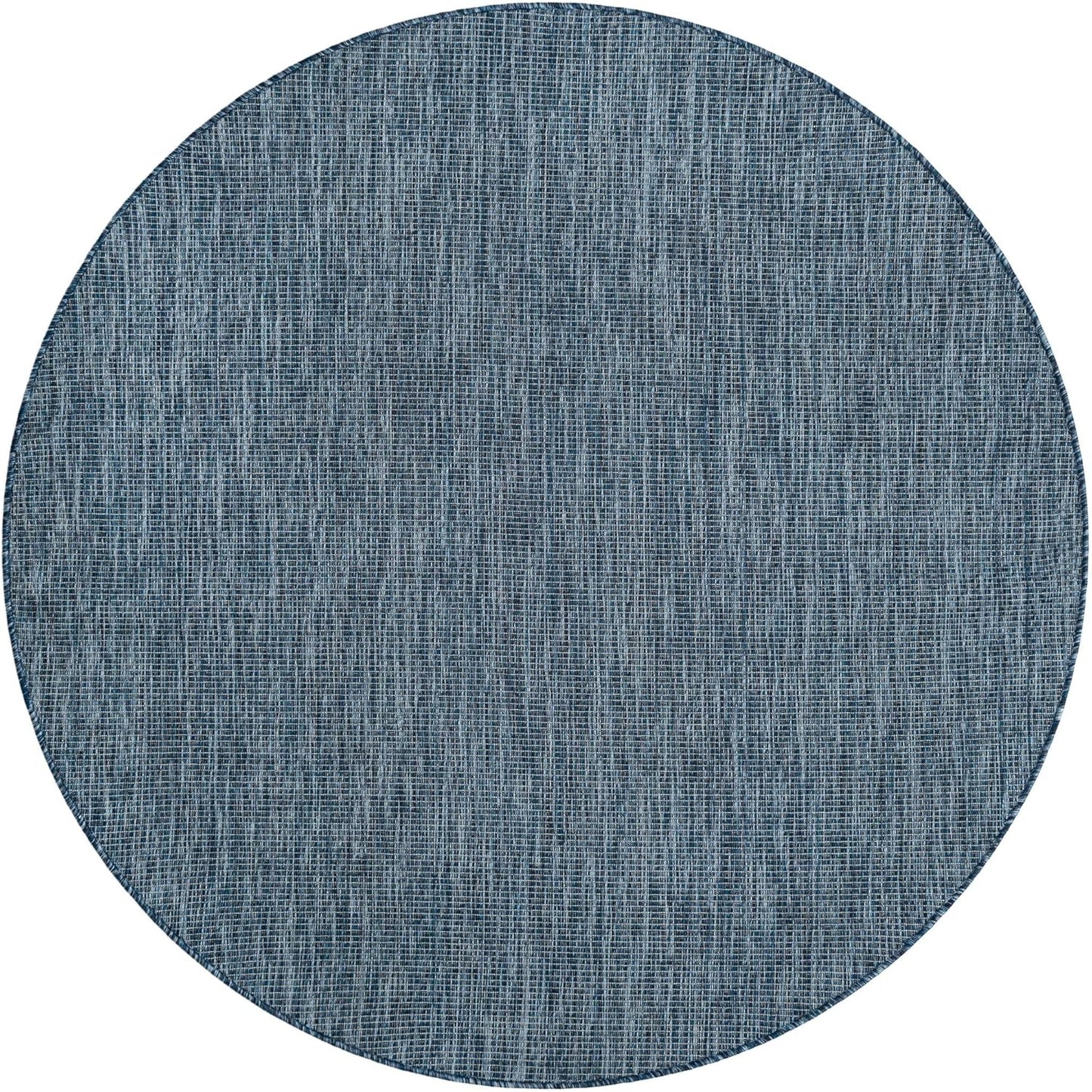 Unique Loom Outdoor Solid Collection Area Rug (6' 1" Round Blue/Navy Blue)