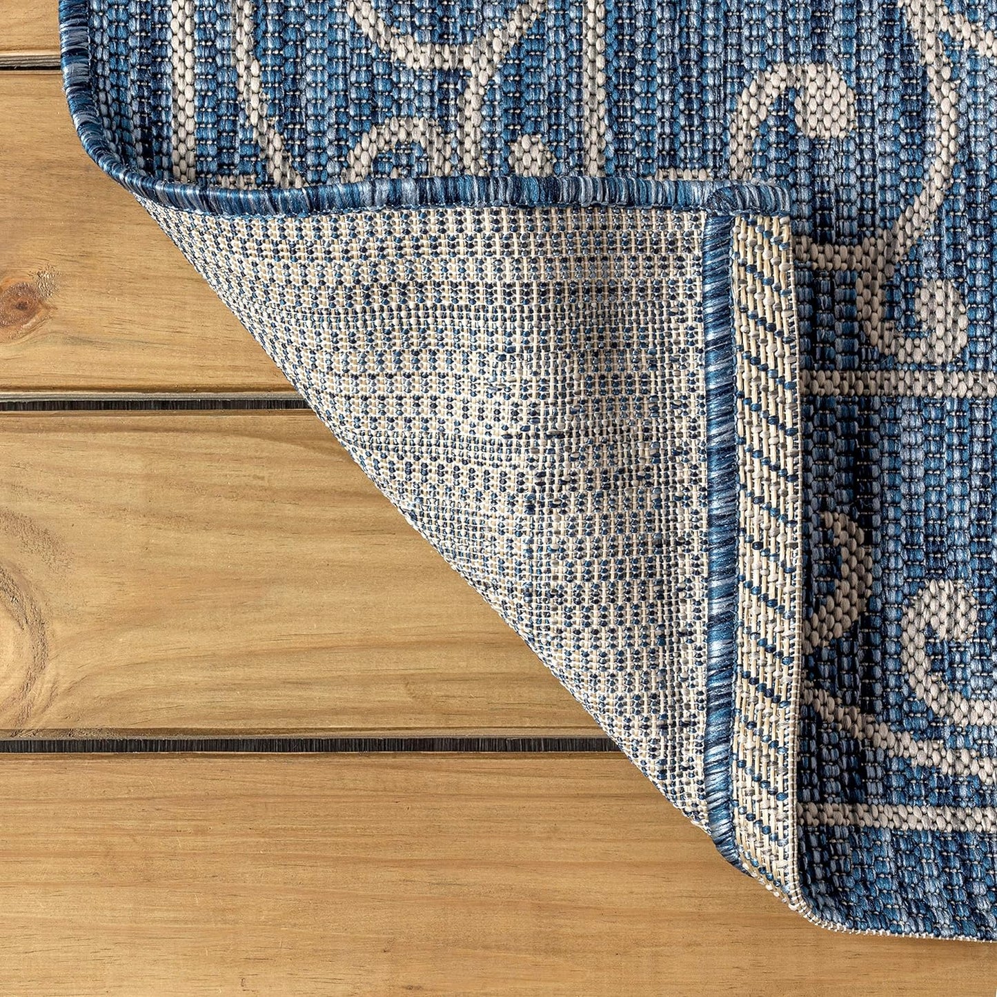 JONATHAN Y SMB106D-28 Charleston Vintage Filigree Textured Weave Indoor/Outdoor Navy/Gray 2 ft. x 8 ft. Runner Rug, Classic,Easy Cleaning,HighTraffic,LivingRoom,Backyard, Non Shedding