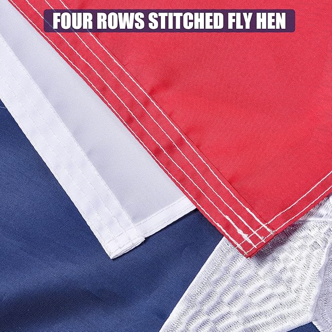 Texas State Flag 5x8 Ft, Deluxe Embroidered Heavy Duty Nylon Durable TX Outside Flags, Indoor/Outdoor, Sewn Stripes and Brass Grommets