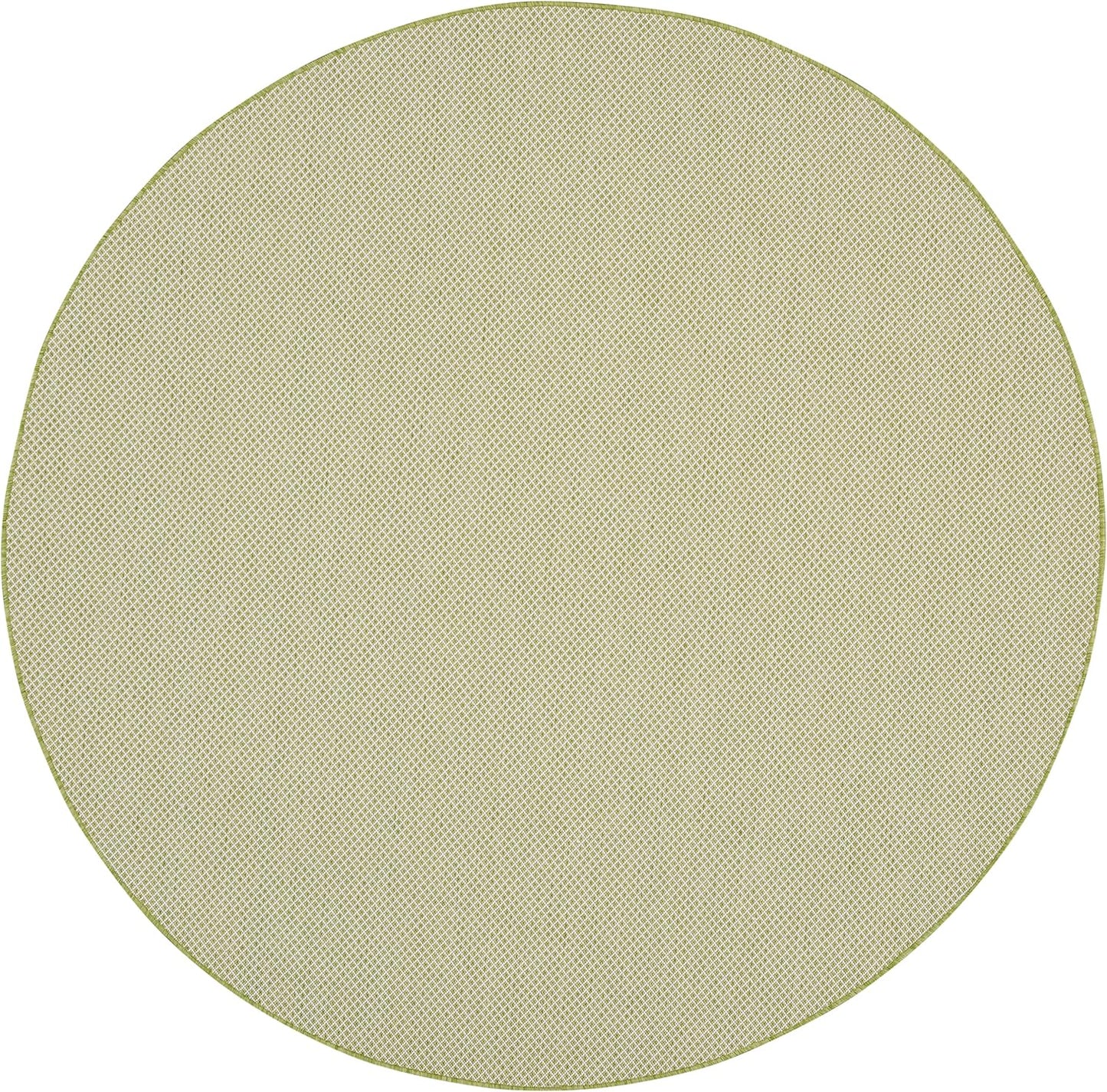 Nourison Home Courtyard Indoor/Outdoor Ivory Green 6' x Round Area Rug, Easy Cleaning, Non Shedding, Bed Room, Living Room, Dining Room, Backyard, Deck, Patio (6 Round)