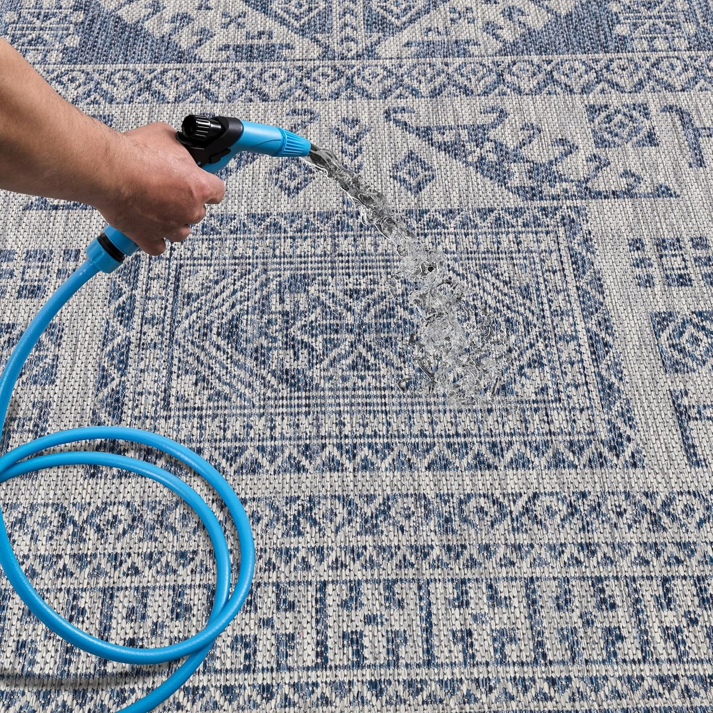 Keen Home Design Terrace Outdoor Area Rug - 12x15 Washable Indoor/Outdoor Rug for Patio, Kitchen, Balcony, Beach, Garden, Deck and Porch, Size: 12'x15'